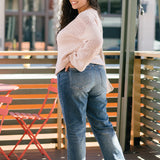 Monica Mid Rise Dad Jeans with Release Hem - PLUS