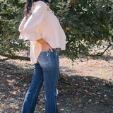 Lucy Mid Rise Hand Sand & Mildly Distressed Bootcut Jeans