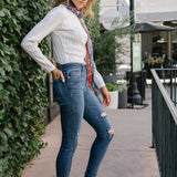 Andrea High Waist Skinny Jeans with Rips