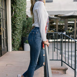 Andrea High Waist Skinny Jeans with Rips