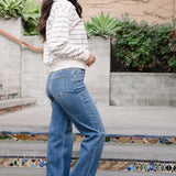 Samantha Mid Rise V-Front Straight Jeans