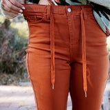 Luna High Rise Pumpkin Orange Double Cuff Jogger