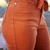 Luna High Rise Pumpkin Orange Double Cuff Jogger