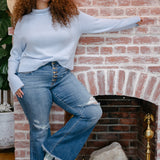 Indie Mid Rise Flare Jeans – Buttoned Up and Ready to Flaunt - PLUS