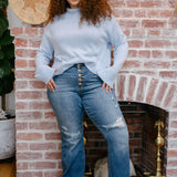 Indie Mid Rise Flare Jeans – Buttoned Up and Ready to Flaunt - PLUS