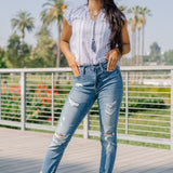 Haylee High Rise Cuffed Boyfriend Ripped Jeans