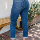 Belle High Rise Cool Denim Sustainable Cuff Boyfriend Jeans