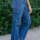 Courtney High Rise Cargo Wide Leg Jeans