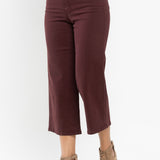 Eva High Rise Tummy Control Burgundy Wide Leg Jeans - PLUS