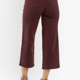 Eva High Rise Tummy Control Burgundy Wide Leg Jeans - PLUS